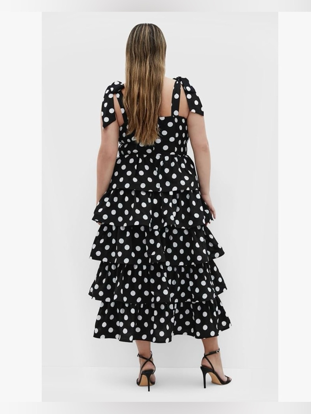 City Chic Polka Dot Tiered Midi Dress Size 20 NEW! - Picture 4 of 5